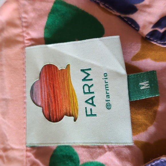 FARM Rio Peach Amulet Cotton Midi-Dress Size Medium - Picture 8 of 9